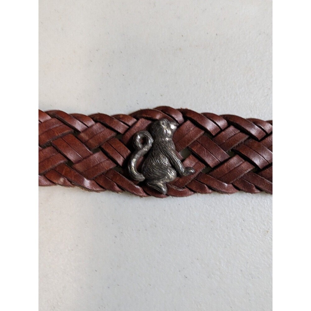 Vtg 90s Brighton Braided Leather Animal Charm Belt Safari Zoo 30Description: - Picture 9 of 13